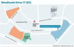 The 99-year leasehold plot along Woodlands Drive 17 can accommodate around 560 homes. It sits on a 26,979.9 square metre plot. 