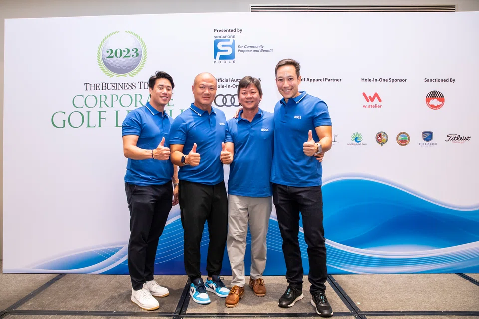 The first-leg winners of the BT Corporate Golf League from Team Boss (from left): Jonathan Lee, William Tay, Kelvin Kwok and Andre Huber.