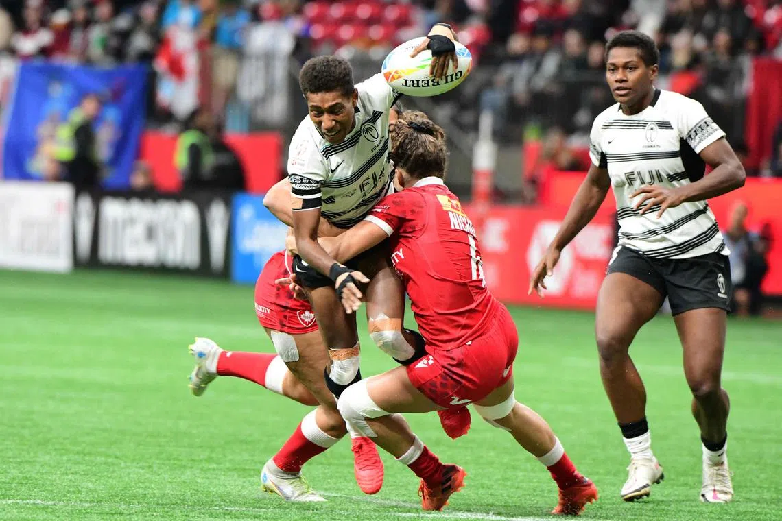 Fiji (in white) is by far the most successful rugby Sevens team, and they go into every match with a strategy and a formation to win. 