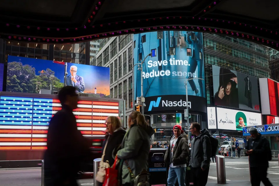 The Nasdaq MarketSite in New York, US, on Thursday, Nov. 20, 2025. Central Bancompany Inc., a holding company for a regional lender, jumped 7% in its trading debut after it raised $373.4 million in an initial public offering. Photographer: Michael Nagle/Bloomberg
