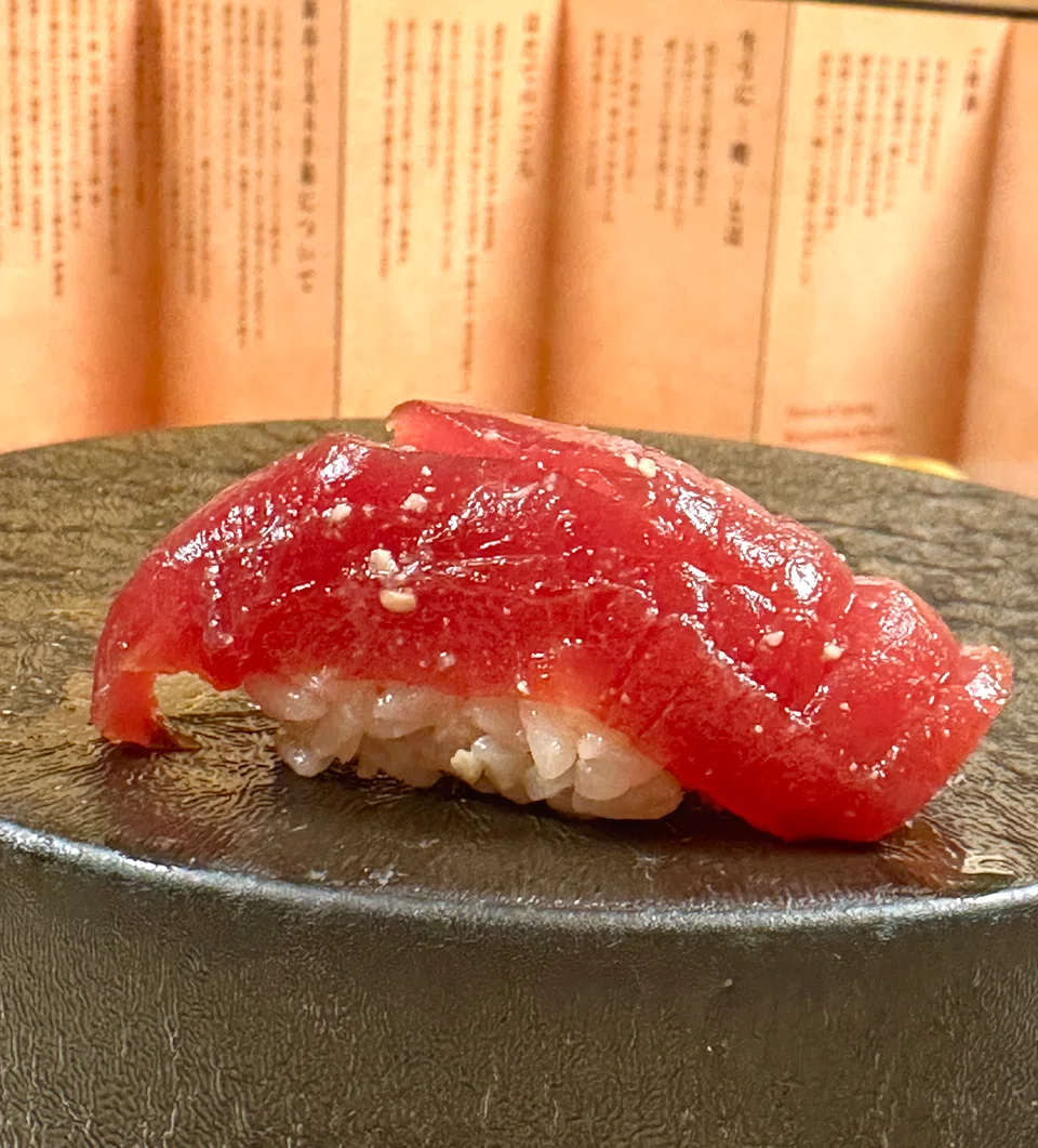 Gejo's akami marinated in sake lees.
