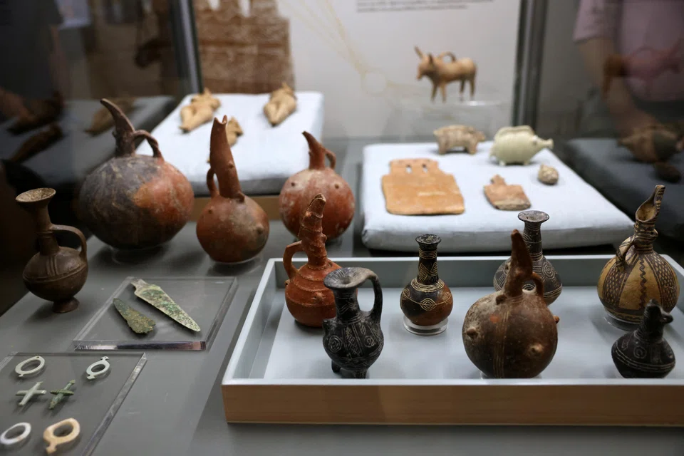 Artefacts dating back to the Chalcolithic and Bronze Age period are seen at the Cyprus Museum in Nicosia, Cyprus.