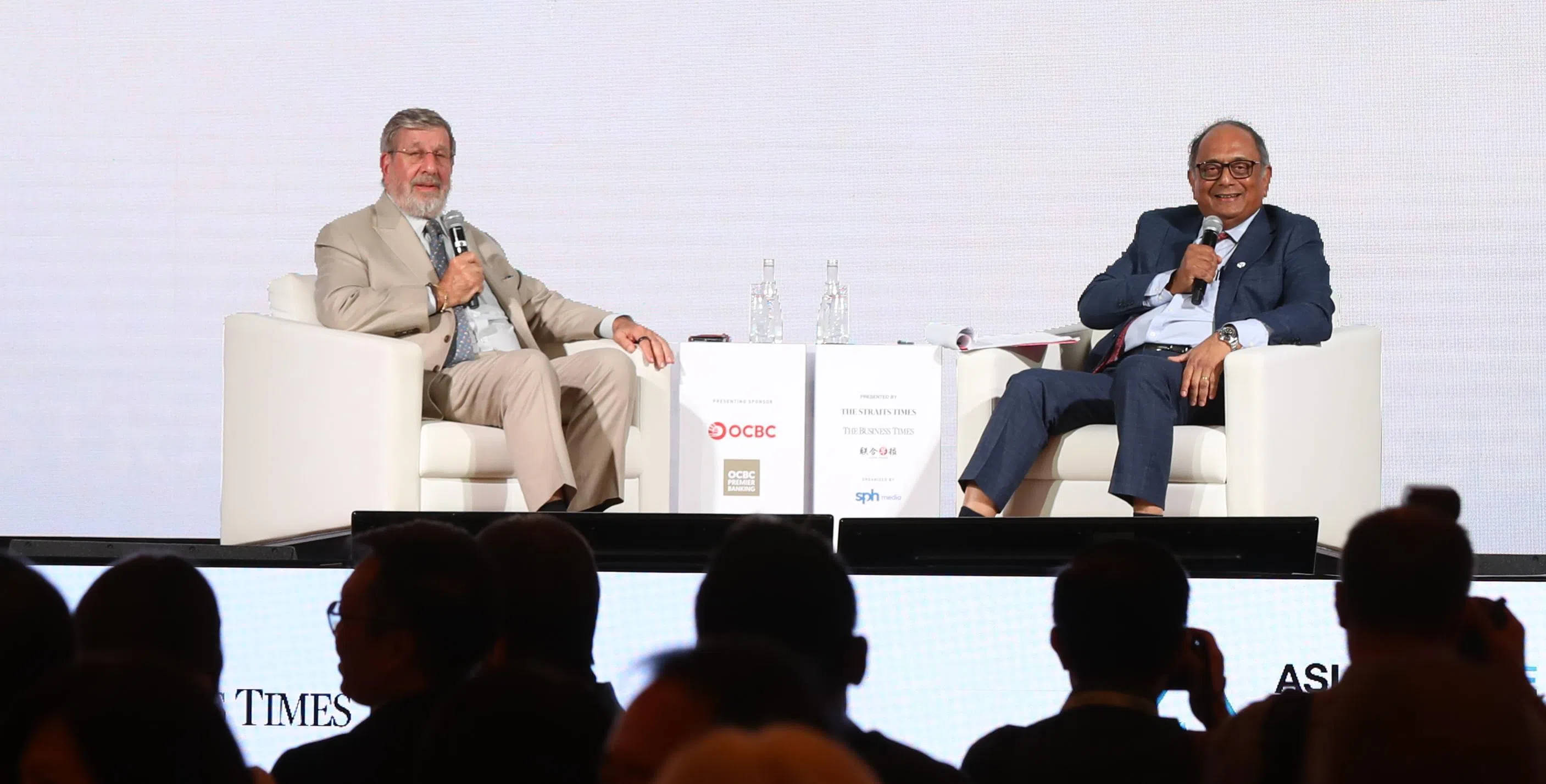Founder and chairman of Minor International William Heinecke (left) kicked off the two-day Asia Future Summit with a discussion moderated by ST senior columnist Ravi Velloor.