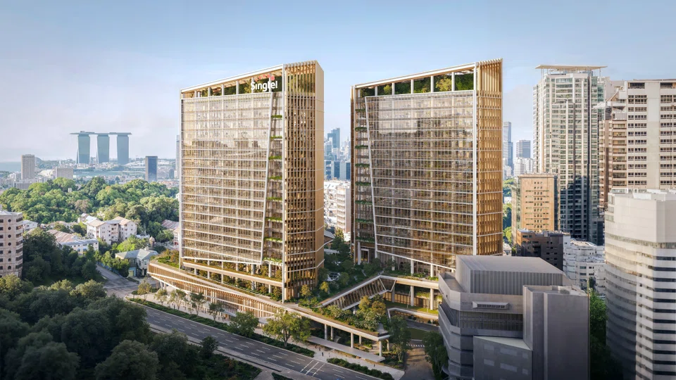 An artist's impression of Singtel's refreshed Comcentre. The telco will be the anchor tenant, occupying 30% of the 110,000 sq m development.