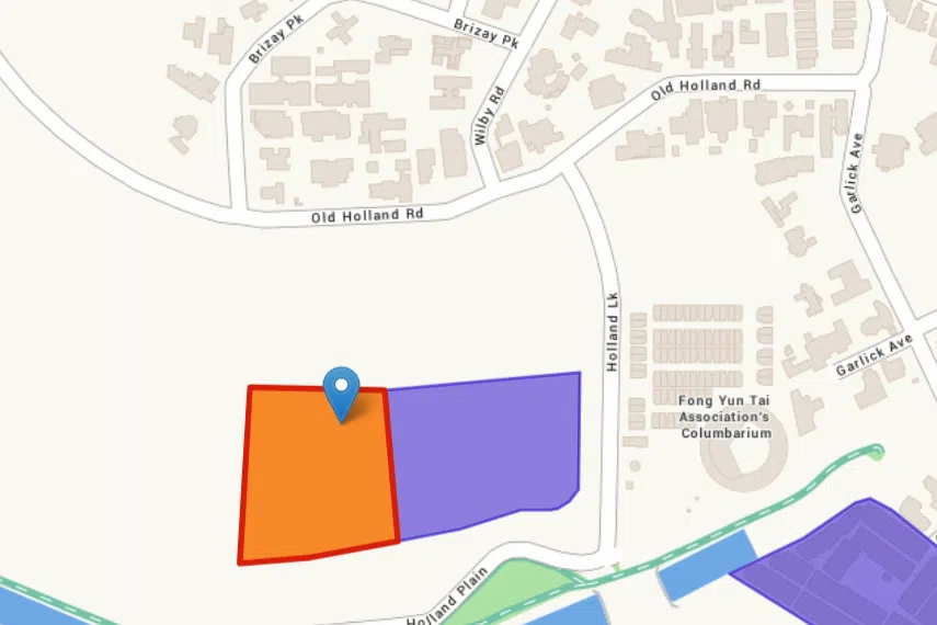 The Holland Plain state land site (in orange) is expected to house 205 new private homes.