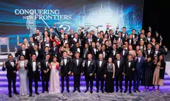 VIPs including guest of honour Minister for Education Chan Chun Sing (front row, seventh from left) and E50 Award winners gathering for a group photo at the end of the gala event.
