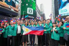 Hotel101 Global is the first Filipino-owned company to list on Nasdaq. The proptech hospitality platform is led by its chairman Edgar Sia (centre, giving a thumbs-up) and co-chairman Tony Tan (centre, with shades).