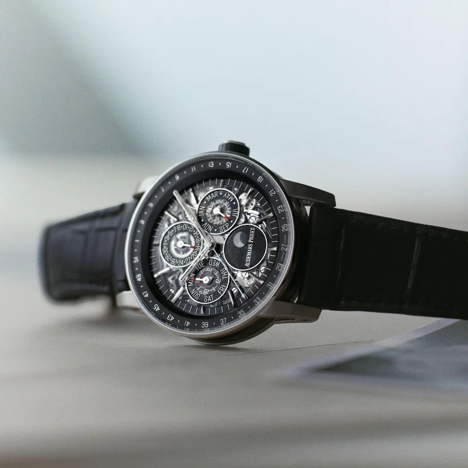 The Code 11.59 by Audemars Piguet gets its first openworked perpetual calendar in the collection.