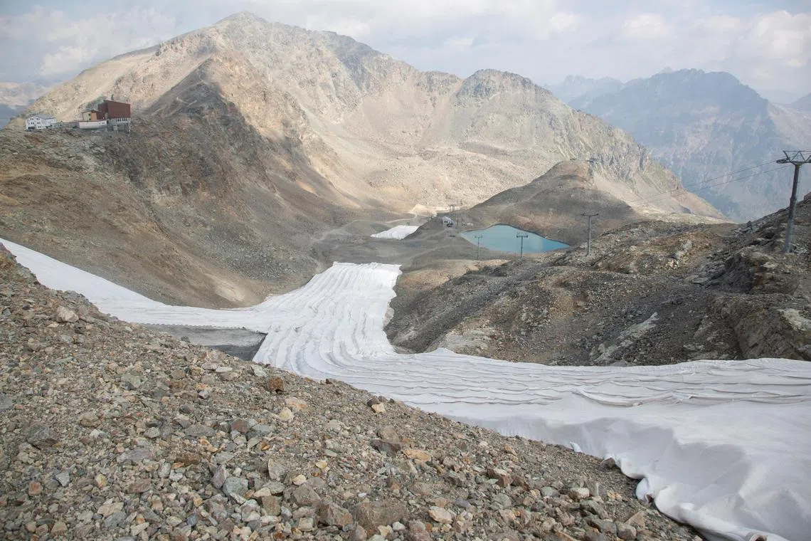 Retreating glacier, at Diavolezza ski area near the Alpine resort of Pontresina, Switzerland July 21, 2022.  REUTERS