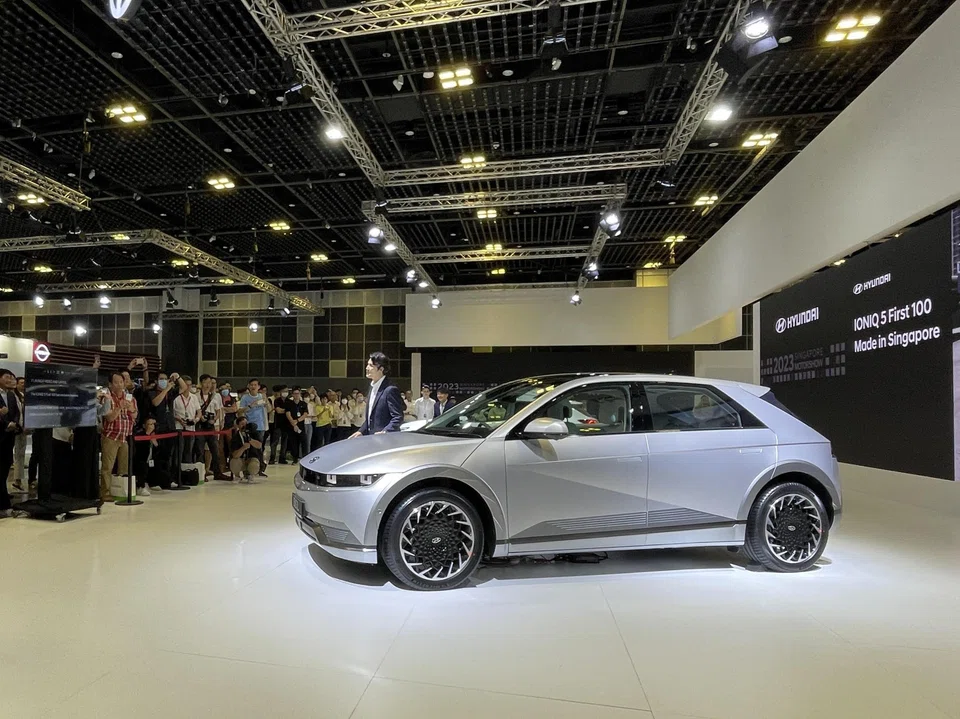 The Hyundai Ioniq 5 First 100 edition at the Singapore Motorshow 2023.
