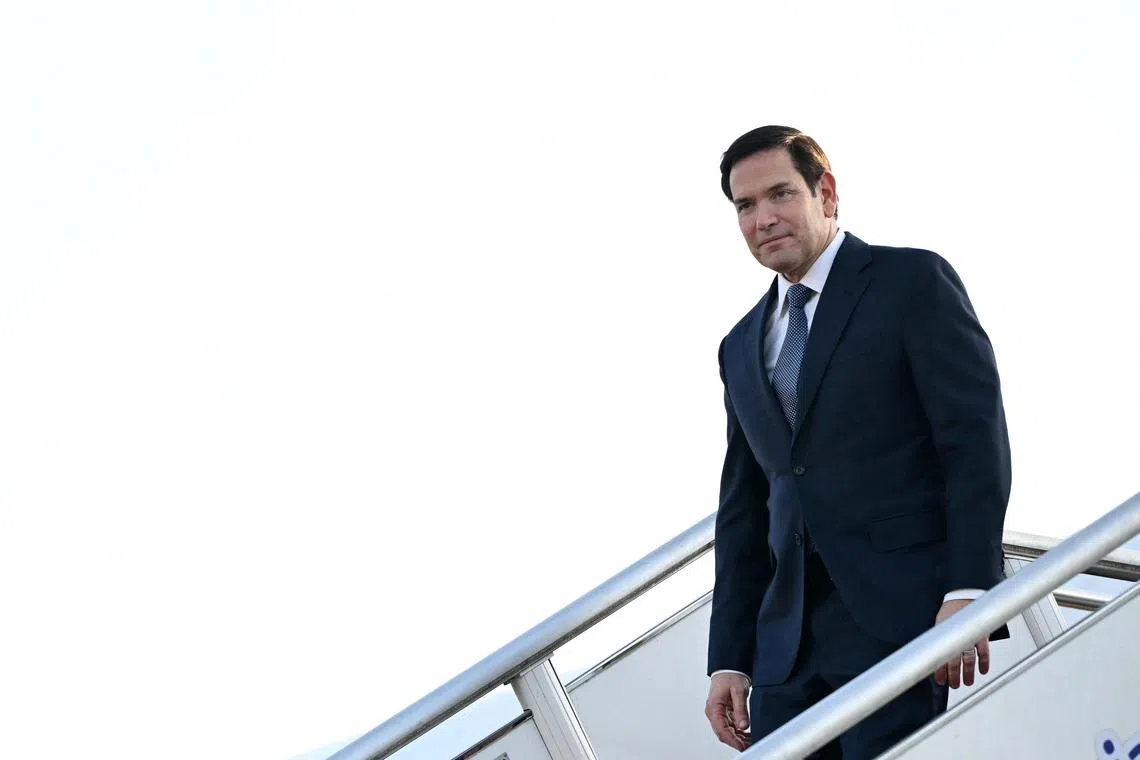 US Secretary of State Marco Rubio arriving at Subang Air Base, near Kuala Lumpur, Malaysia, July 10, 2025. Rubio will attend the Asean Foreign Ministers’ Meeting. 