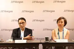 Jahangir Aziz, JPMorgan's global co-head of economic research (left) and Serene Chen, head of credit, currency and emerging market sales for Asia-Pacific. Aziz says unless oil infrastructure is affected or the Strait of Hormuz faces a sustained disruption, the impact of the Middle East conflict should be regional.