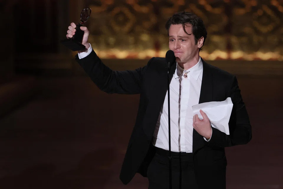 Jonathan Groff lands his first Tony for his lead role in "Merrily We Roll Along".