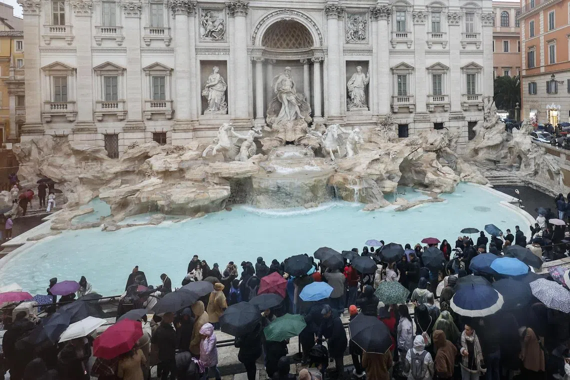 The Trevi Fountain, a baroque masterpiece, is one of the most visited sites in Rome.