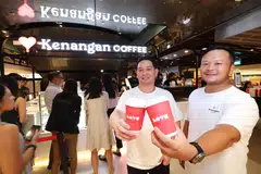 Indonesian coffee chain Kopi Kenangan's president-director James Prananto (left) with CEO and co-founder Edward Tirtanata. The company recently opened two stores in Singapore.
