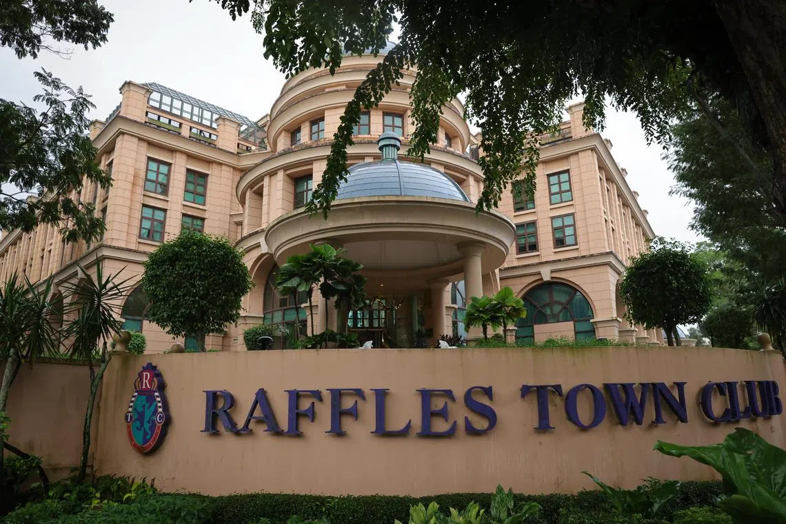 Facade of Raffles Town Club, whose lease at Plymouth Avenue will not be renewed, with the site being slated for future housing development.