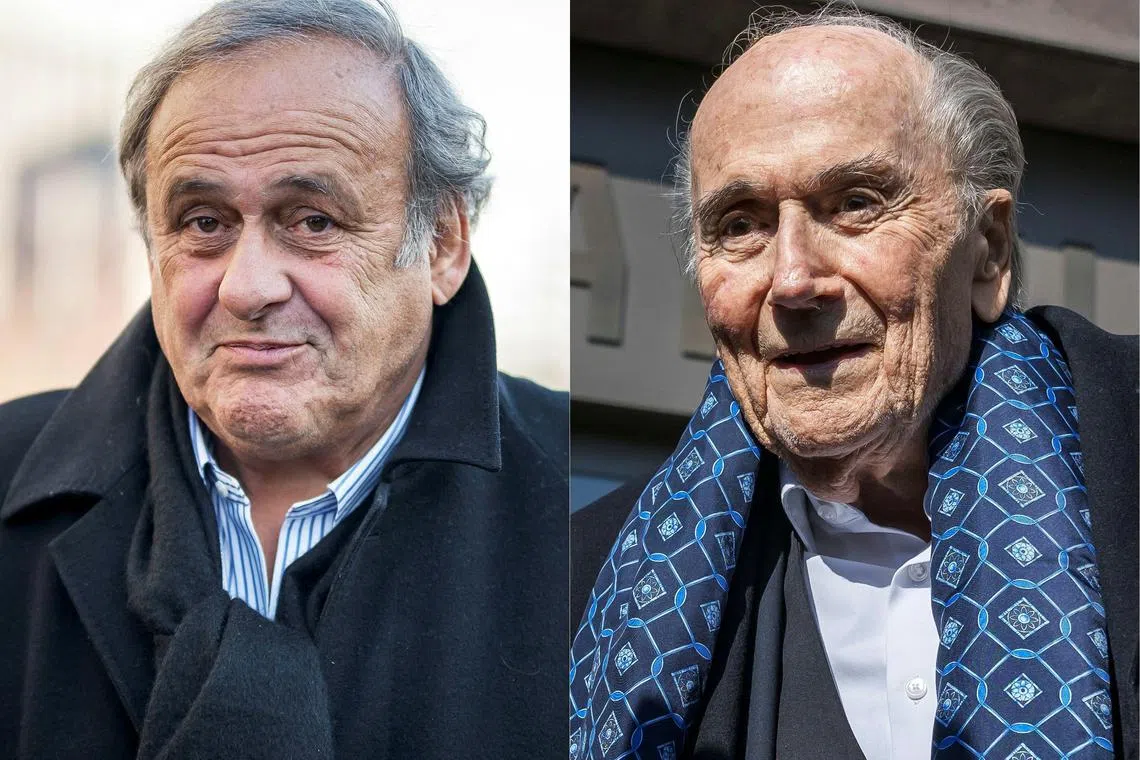 The scandal, which emerged in 2015 when Platini (left) was president of European soccer’s ruling body Uefa, ended his hopes of succeeding Blatter (right), who was forced out of Fifa over the affair.