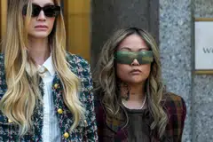 Cassie Ventura's friend Bryana Bongolan (right) leaves the Federal court after testifying during the Sean "Diddy" Combs sex trafficking and racketeering trial in Manhattan, New York City, June 4, 2025. 