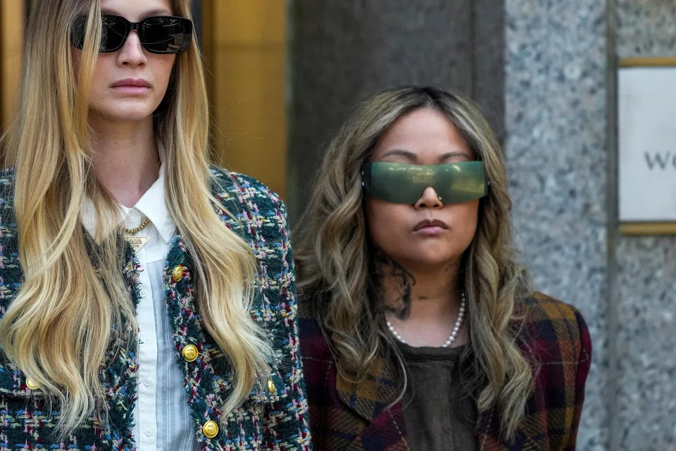 Cassie Ventura's friend Bryana Bongolan (right) leaves the Federal court after testifying during the Sean "Diddy" Combs sex trafficking and racketeering trial in Manhattan, New York City, June 4, 2025. 
