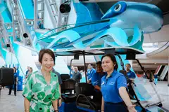 Minister for Sustainability and the Environment Grace Fu (left) was the guest of honour at the Singapore Oceanarium's opening ceremony.