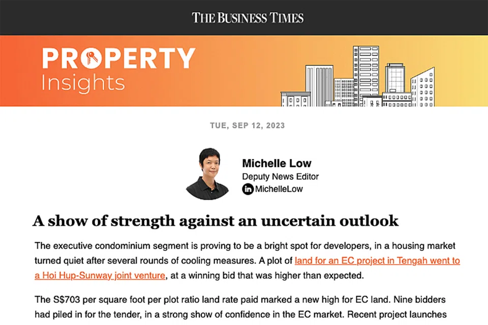 Foreign interest in Singapore's residential market has evaporated, and while Singaporeans continue to buy private property, momentum has slowed significantly, writes BT deputy news editor Michelle Low.