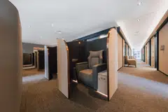 Private pods at Doctor Anywhere's new health screening facility, DA Orchard MedSuites.