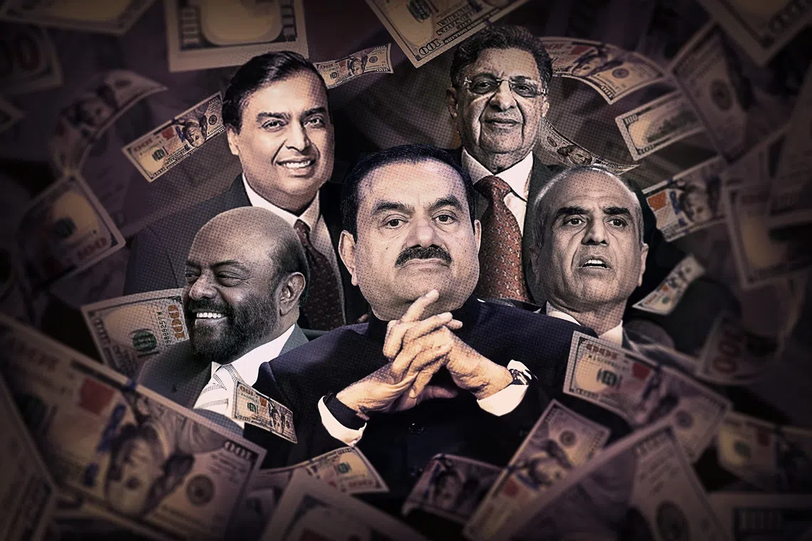 The decline in wealth of India's richest is driven by a weakened rupee and a 3% fall in the benchmark Sensex index from the time their fortunes were last measured, says Forbes. 