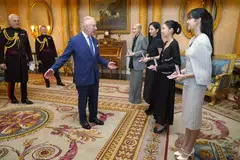 The South Korean sensations Blackpink receive honorary MBEs (Members of the Order of the British Empire) from Britain's King Charles III, for its members’ work as advocates for the COP26 climate summit in 2021.