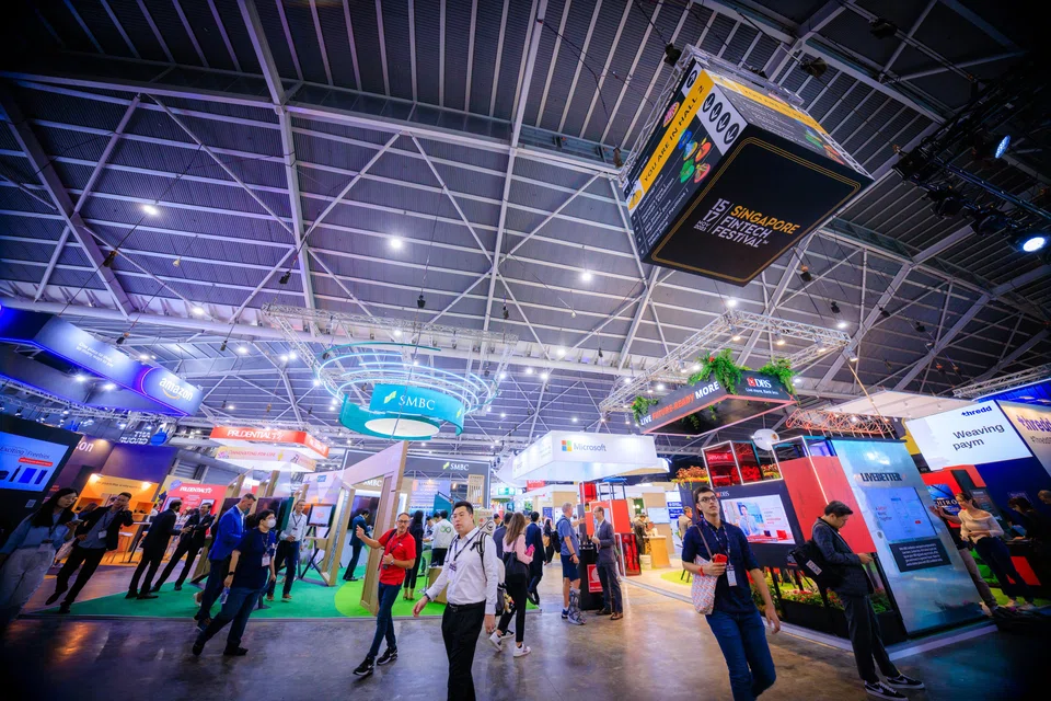 Visitors at the Singapore FinTech Festival 2024. Speakers at one of the panels discussed opportunities for Asian financial services amid market volatility, the rise of GenAI, the increased focus on sustainability and the importance of fintech.