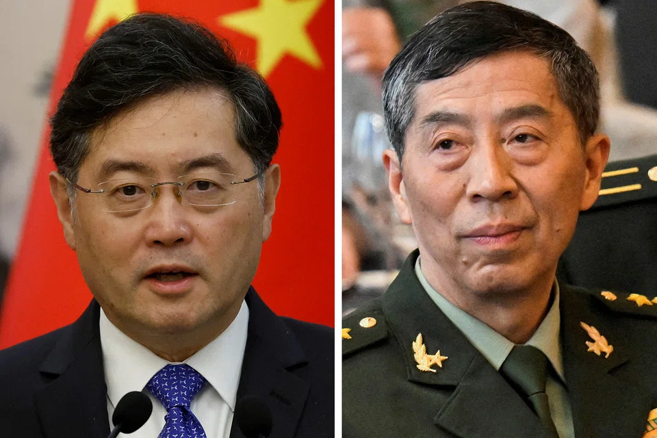 Qin Gang (left) was abruptly removed as foreign minister in July last year after seven months in the job.  Li Shangfu (right) was ousted as defence minister last October without explanation, before being placed under a graft investigation.