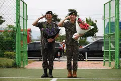 BTS members RM and V said: “We’re working hard on the new album so we can return to the stage as soon as possible.”