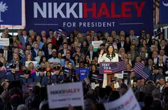 Former South Carolina governor and former US ambassador to the UN Nikki Haley announces her run for the 2024 Republican presidential nomination at a campaign event in Charleston, South Carolina, Feb 15, 2023.