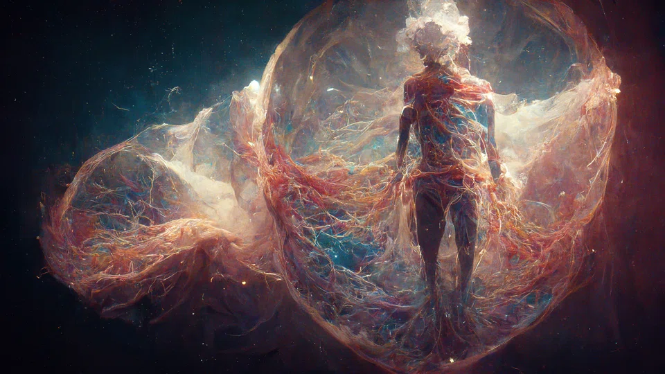 Brian Gothong Tan's series of NFTs includes this work titled Cosmic Embryo.