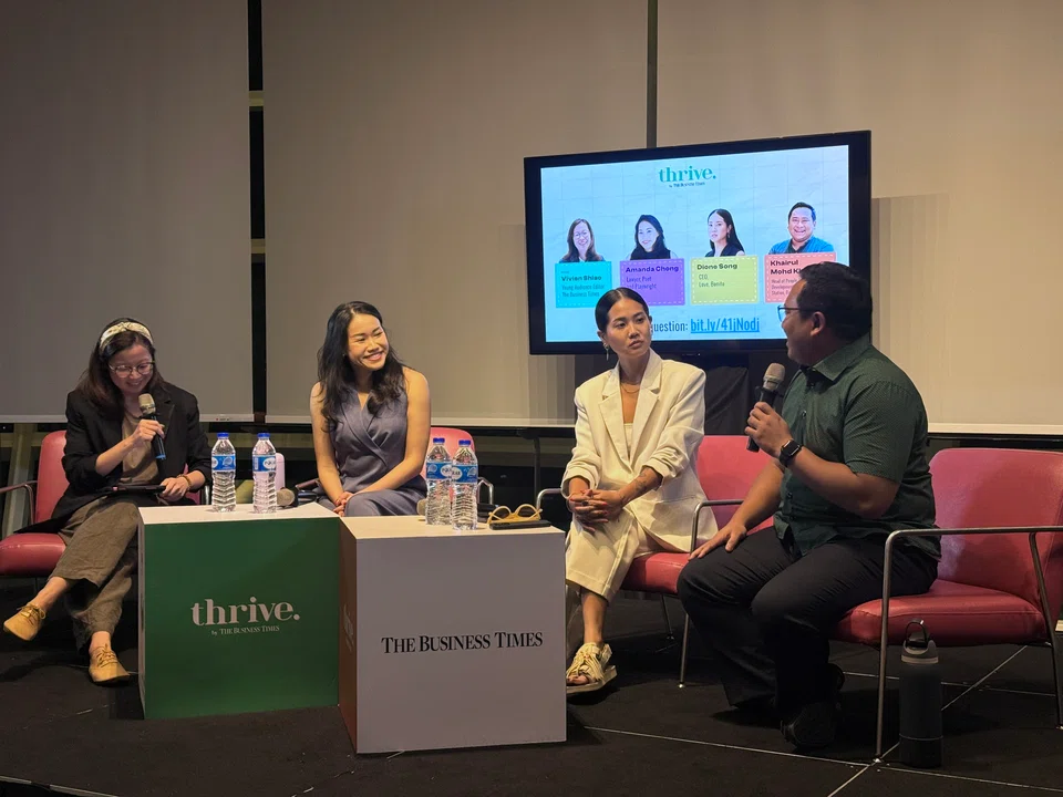 From right: Khairul Mohd Khair, head of people and organisational development at Stroke Support Station; Dione Song, chief executive of Love, Bonito; lawyer, poet and playwright Amanda Chong; and BT young audience editor Vivien Shiao at the panel discussion.