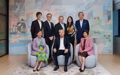 The board of directors of Hong Leong Asia, with executive chairman Kwek Leng Peck seated in the middle. Kwek Pei Xuan is fourth from the right in the back row. 