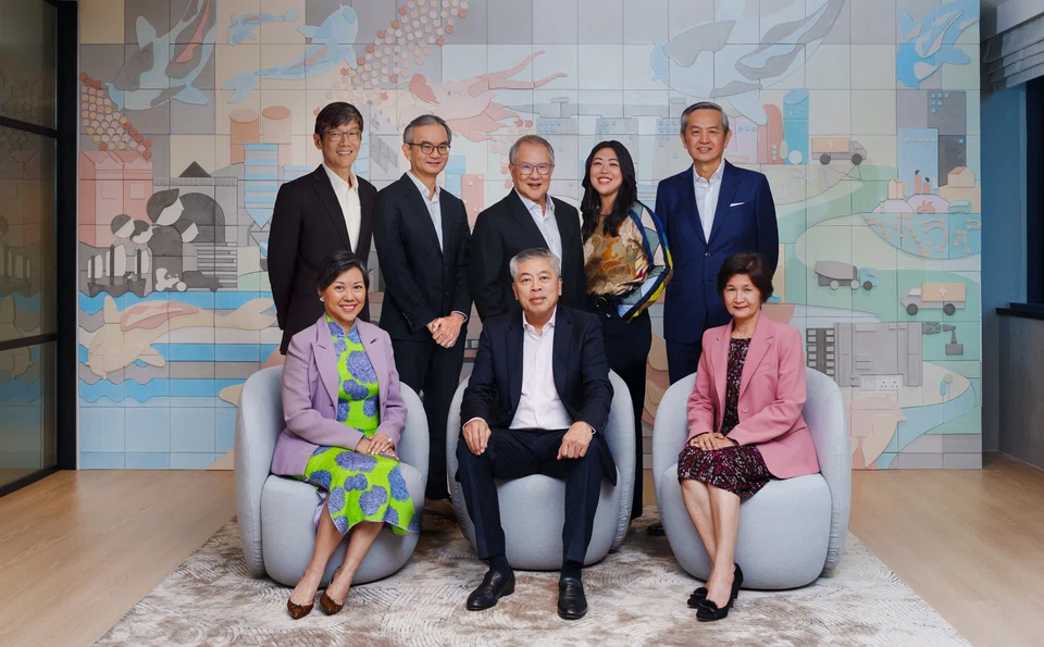 The board of directors of Hong Leong Asia, with executive chairman Kwek Leng Peck seated in the middle. Kwek Pei Xuan is fourth from the right in the back row. 