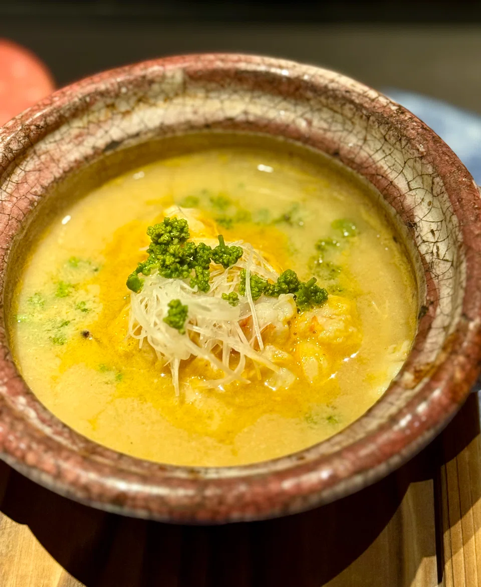 Ise ebi (lobster) in a miso broth.