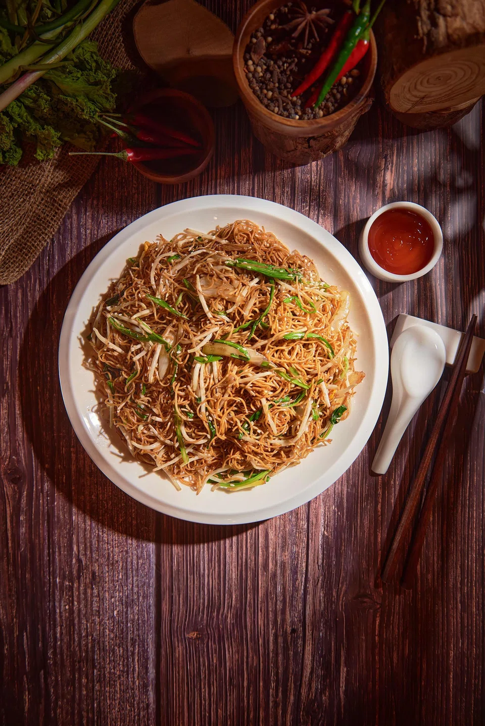 Soy sauce fried noodles is an elevated version of local economy fried bee hoon.