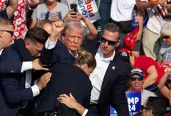 Trump was hit in the ear in an assassination attempt by a gunman at a campaign rally on Saturday.