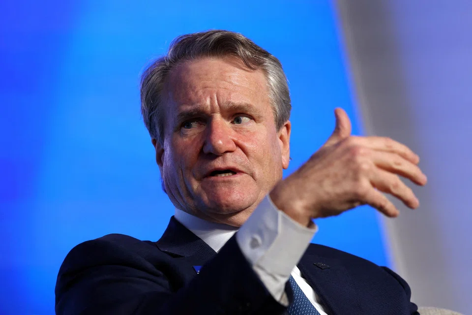 Bank of America’s buildup of advisory work on upcoming mergers and acquisitions is strong, while its pipelines for IPOs “are full and ready to go,” CEO Brian Moynihan told attendees at the Clearing House Annual Conference, New York City, US, Nov 13, 2024..