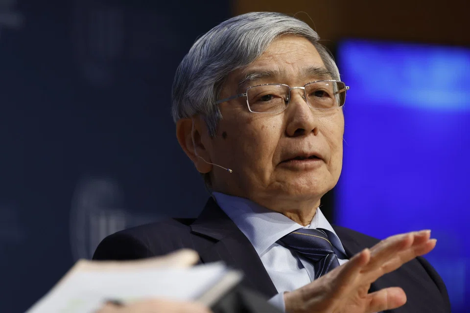 Bank of Japan Governor Haruhiko Kuroda speaks during the Institute of International Finance (IIF) annual membership meeting in Washington, DC, Oct 12, 2022. 