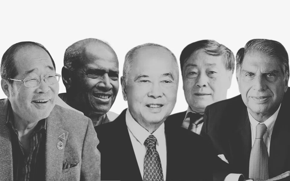 From left: Hirotake Yano, Ananda Krishnan, Wee Cho Yaw, Zong Qinghou and Ratan Tata.