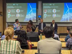 From left: Winston Chow, professor of urban climate and co-chair of the United Nations' (UN) Intergovernmental Panel on Climate Change Working Group II; Damilola Ogunbiyi, special representative of the UN secretary-general for Sustainable Energy for All; Piyush Gupta, SMU chairman; and Dr Rajiv Lall, professorial research fellow at Singapore Green Finance Centre. They were speaking at a panel organised by SMU on Aug 26.