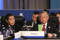 Mohamad Maliki Osman, Minister in the Prime Minister’s Office and Second Minister for Education and Foreign Affairs, and Gan Kim Yong, Minister for Trade and Industry representing Singapore at the Apec Ministerial Meeting in San Francisco.