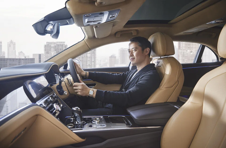 Architect Jason Pomeroy in the Bentley Flying Spur Hybrid.