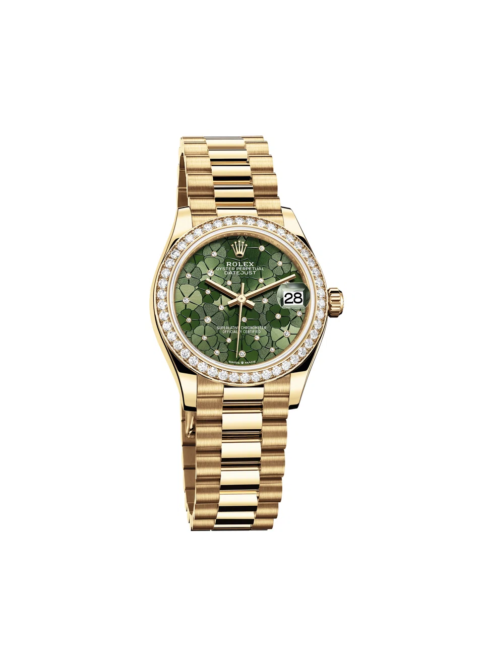 Oyster Perpetual Datejust 31 in 18ct yellow gold with
President bracelet.