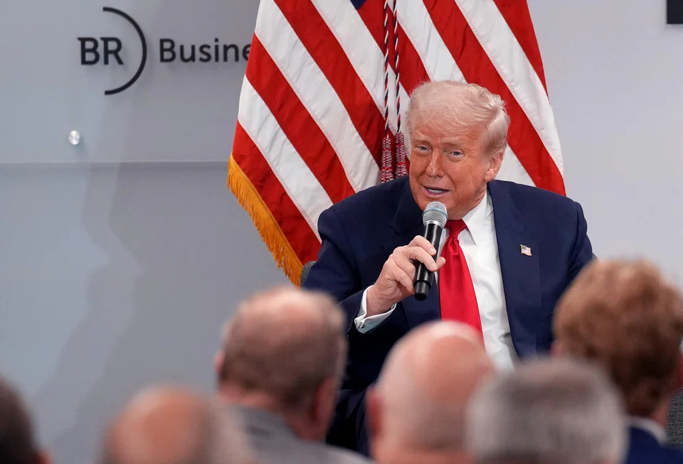 US President Donald Trump delivers remarks at the Business Roundtable's quarterly meeting in Washington, D.C., March 11, 2025.