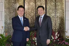 Prime Minister Lawrence Wong (right) meeting South Korean President Lee Jae Myung on March 2.
