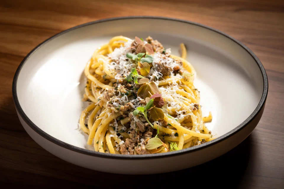 Smoked bucatini in pork ragu