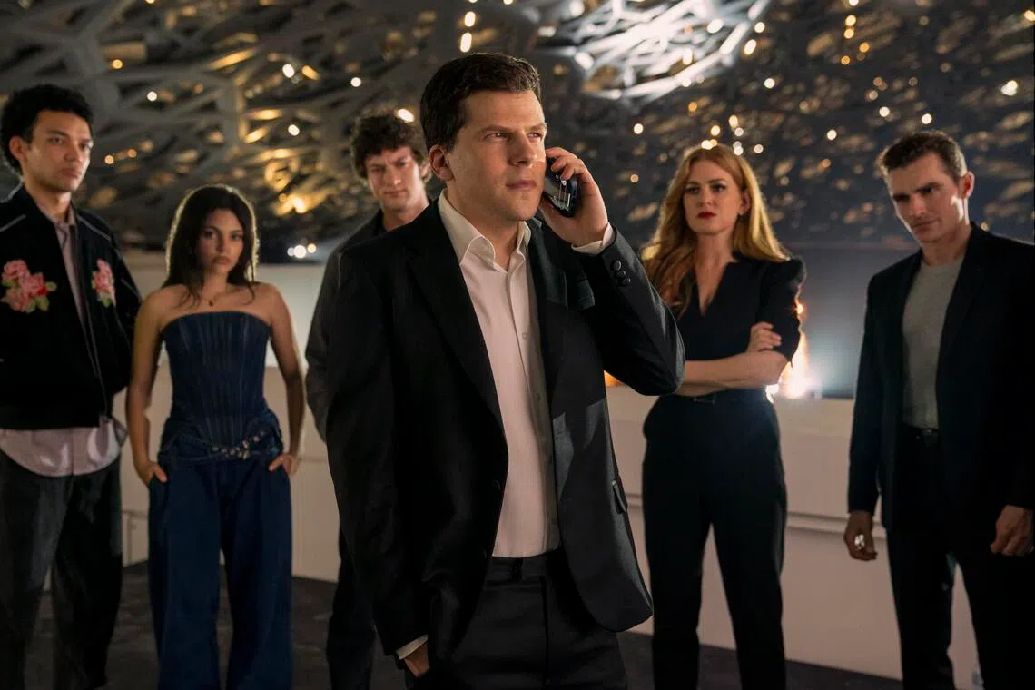 Now You See Me reunites Jesse Eisenberg, Isla Fisher, Dave Franco and Woody Harrelson with debutants Ariana Greenblatt, Dominic Sessa and Justice Smith.